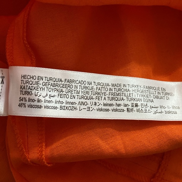 MASSIMO DUTTI linen dress. Strappy Linen Blend Dress With Slit - Picture 5 of 8